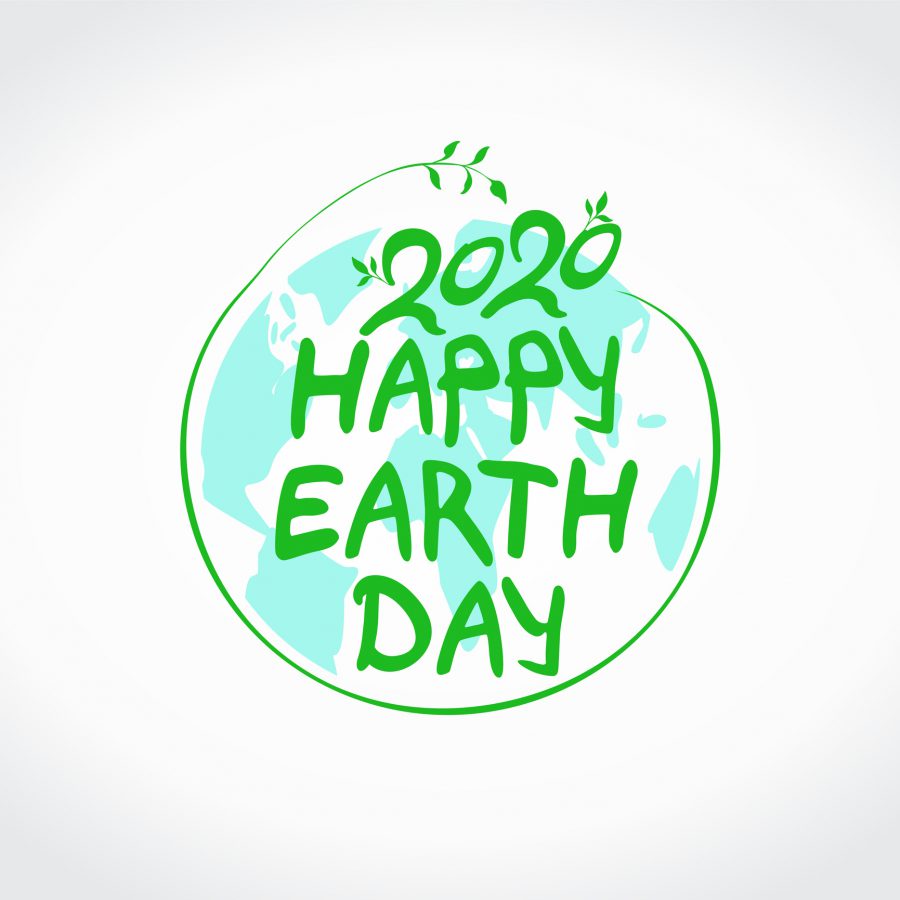 Happy Earth Day 2020. Green logo. Vector hand drawn template. - Voices ...